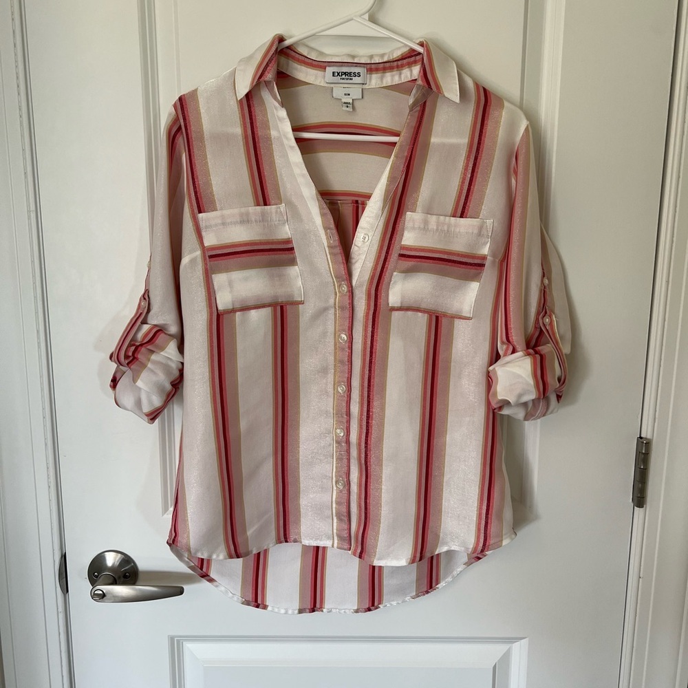 Express Shimmery Portofino Blouse